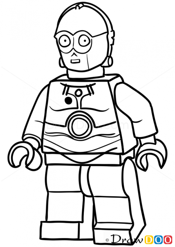 665x934 How To Draw C 3po, Lego Starwars Architecture + Decoration