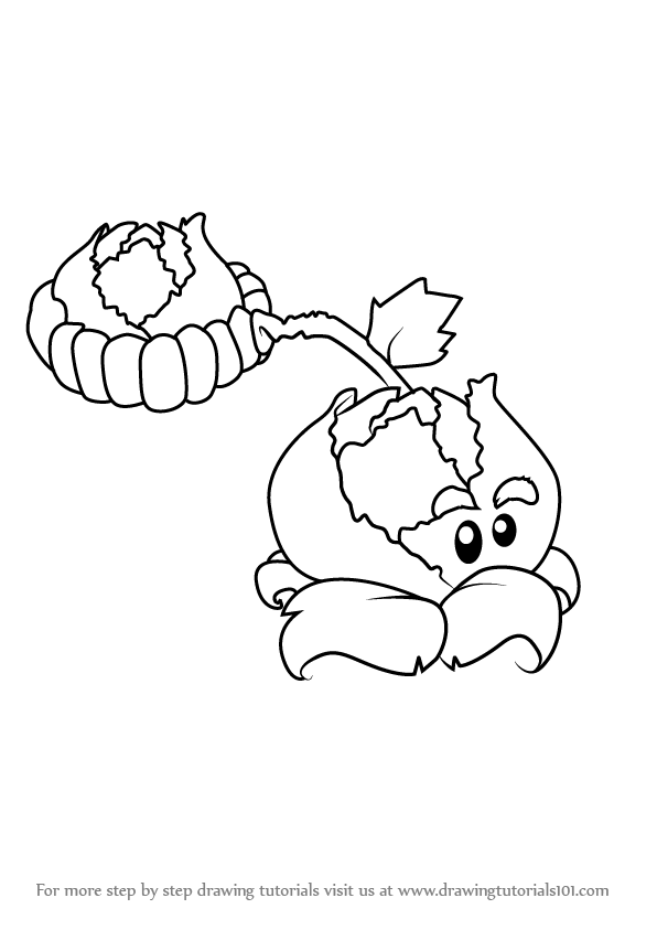 596x843 Learn How To Draw Cabbage Pult From Plants Vs. Zombies (Plants Vs