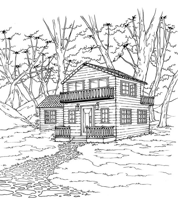 Cabin In The Woods Drawing at GetDrawings | Free download