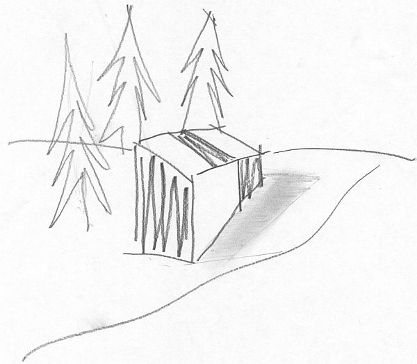 600x524 Black Summer Cabin Into The Woods