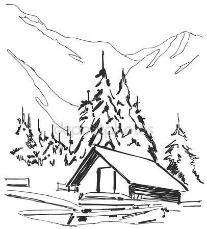 406x449 Cabin Doodle Stock Vectors, Royalty Free Cabin Doodle