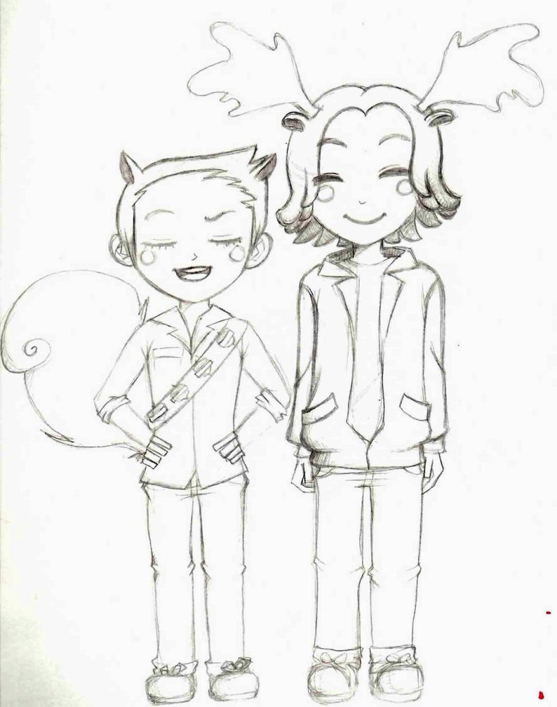 794x1007 Squirrel Dean And Moose Caboose Sam By Sweetlemonlove