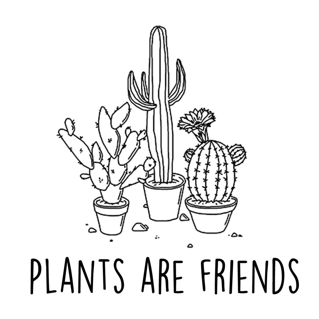 1100x1100 Handmade Plants Are Friends Cactus Tee