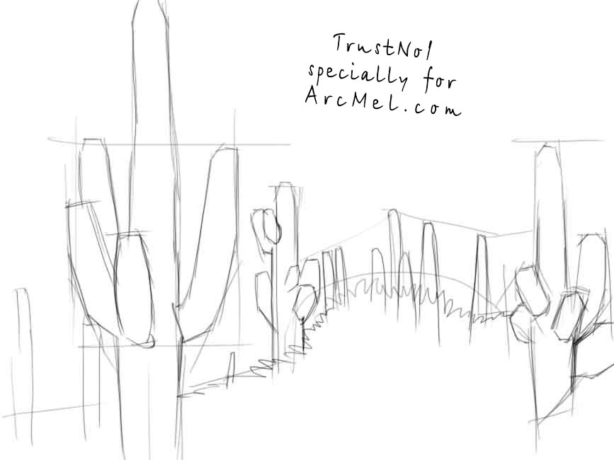 867x650 How To Draw A Cactus Step By Step