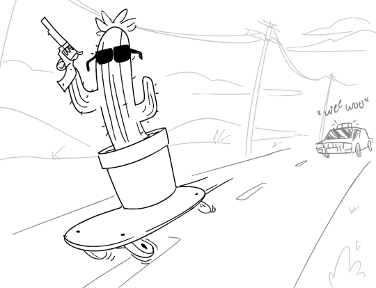 540x414 Cactus Riding A Skateboard Tumblr