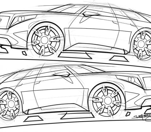 480x420 Tough Looking Cadillac Suv Concept Sketch Scottdesigner