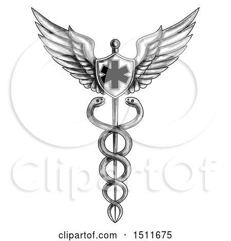 450x470 Clipart Of A Retro Roman God Mercury With A Caduceus In An Orange