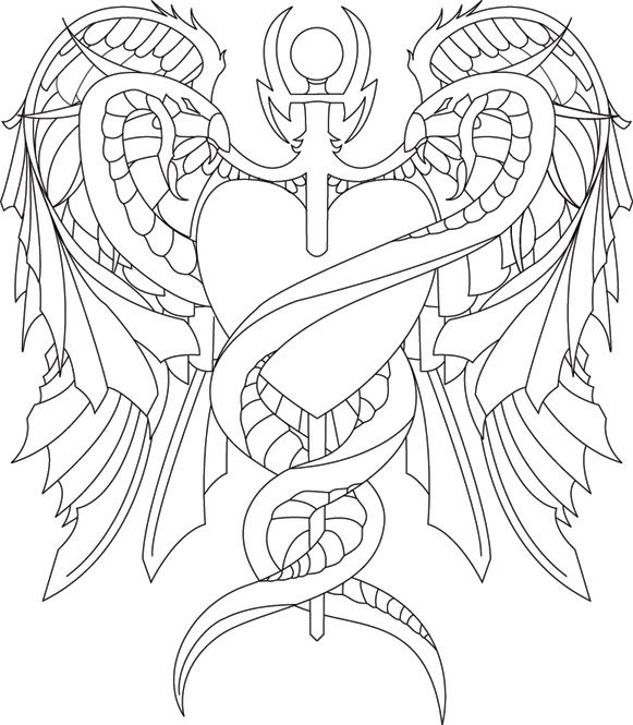 581x665 Nice Medical Alert 2017 Caduceus Tattoo Outline My Style