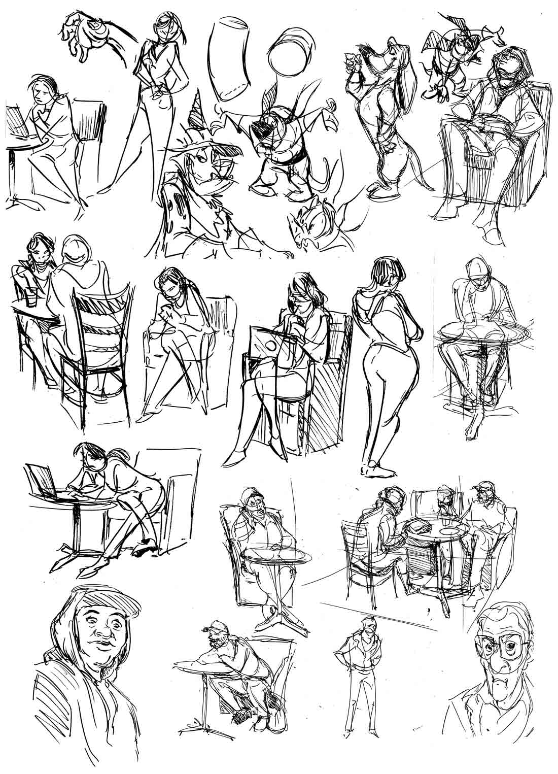 1100x1525 Richard's Corner Cafe Sketches