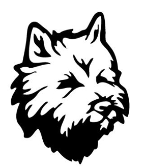 283x330 Carin Terrier Head Decal Sticker