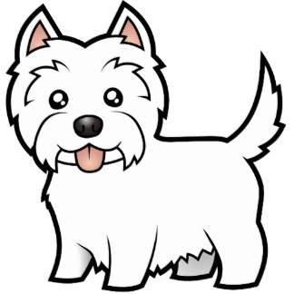 324x324 Cartoon West Highland White Terrier Photo Sculpture Magnet All
