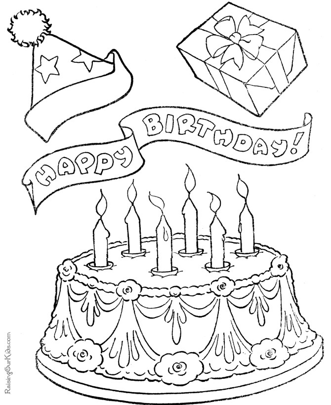 670x820 Free Printable Birthday Cake Coloring Pages For Kids