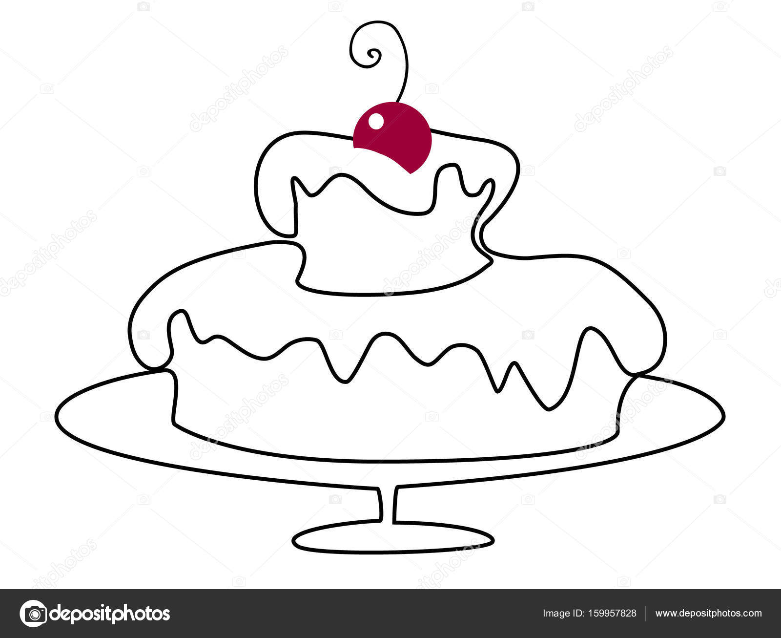 1600x1306 Birthday Cake Drawing Stock Vector Agnieszka