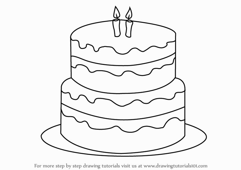 800x566 Easy Birthday Cake Drawings