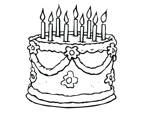 600x464 Cake Coloring Pages To Print Cake Coloring Page Coloring Page Cake