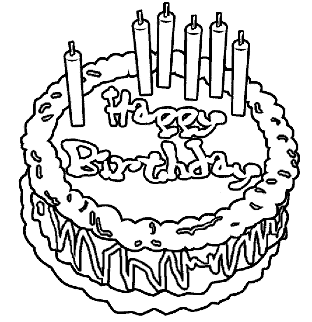 1070x1102 Happy Birthday Cake For Kid Coloring Drawing Free Wallpaper