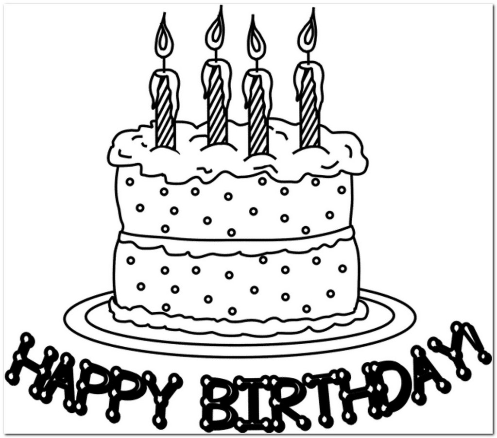1023x902 Coloring Page Birthday Cake Download Drawing Board Weekly