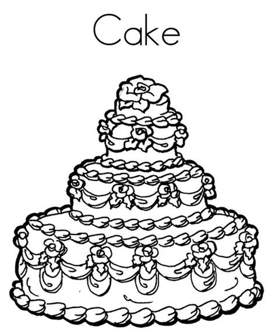 885x1080 Birthday Cake Coloring Pages