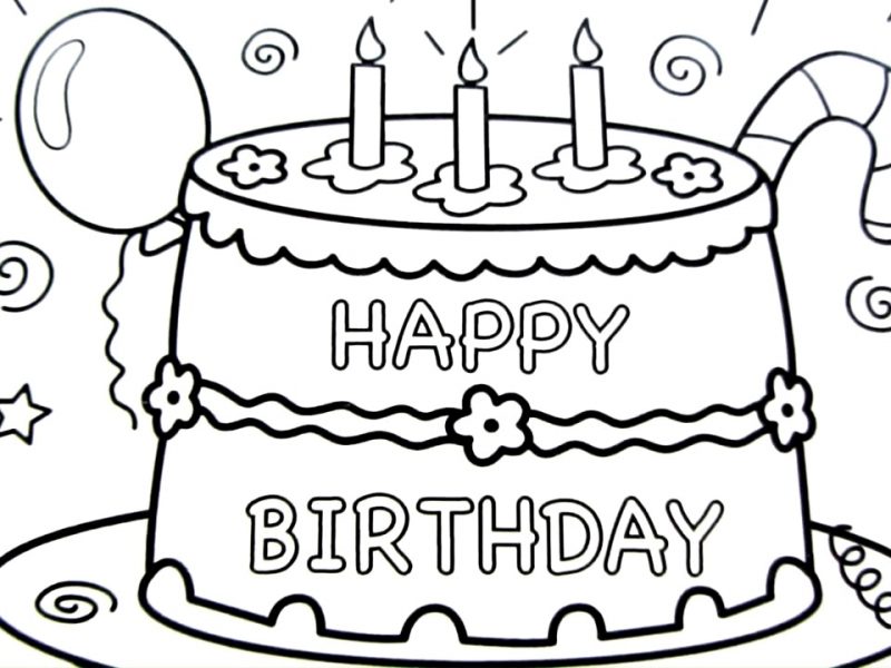 800x600 Spectacular Inspiration Cake Drawing And Charming Happy Birthday