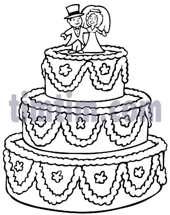 574x723 Free Drawing Of A Big Wedding Cake Bw From The Category Church