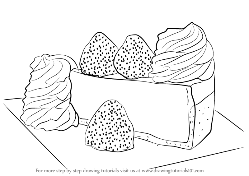 800x566 Learn How To Draw A Cheese Cake (Cakes) Step By Step Drawing