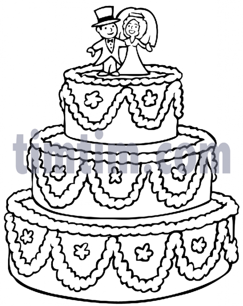 813x1024 Wedding Cake Free Drawing Of A Big Wedding Cake Bw