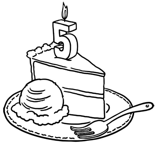 600x554 Birthday Cake Slice Drawing 4