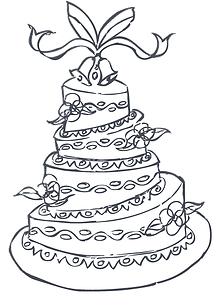 220x300 Drawn Wedding Cake Birthday Cake