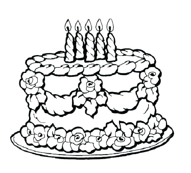 618x559 Birthday Cake Coloring Pages Preschool How To Draw Best Coloring