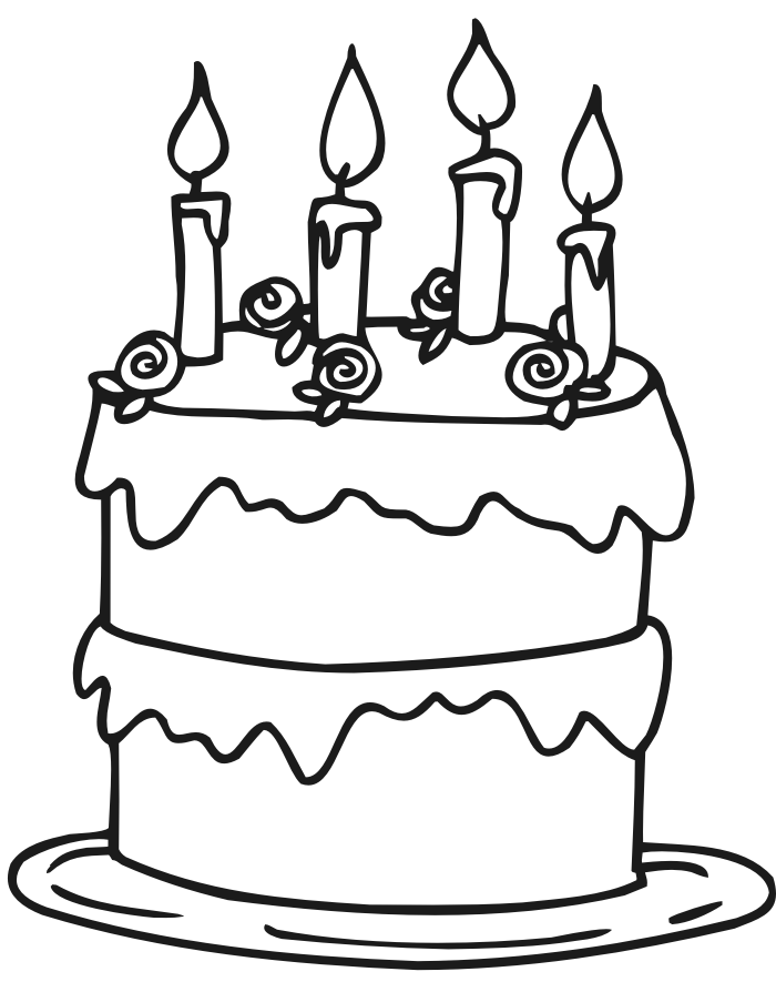 700x894 Birthday Cakes Simple Birthday Cake Coloring Page