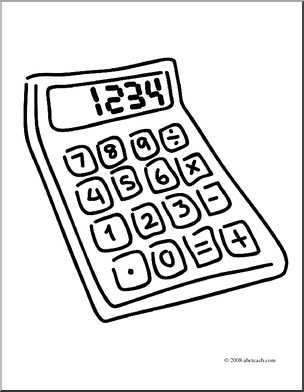 304x392 Clip Art Calculator (Coloring Page) I Abcteach