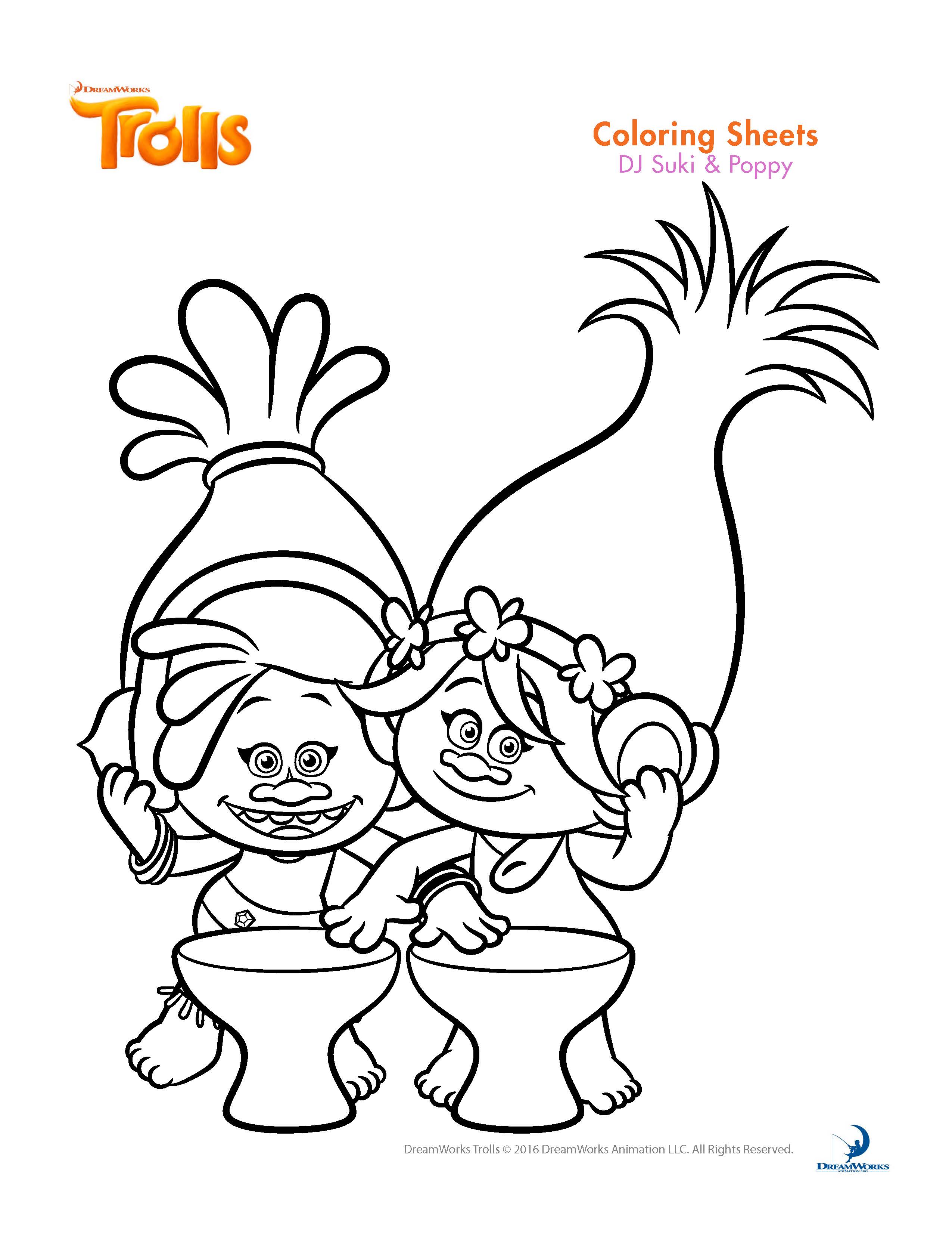 2550x3300 Trolls Coloring Sheets And Printable Poppy Free From Page Cartoons