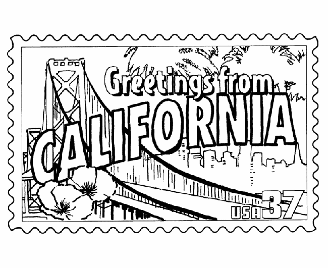 650x531 Usa Printables California State Stamp