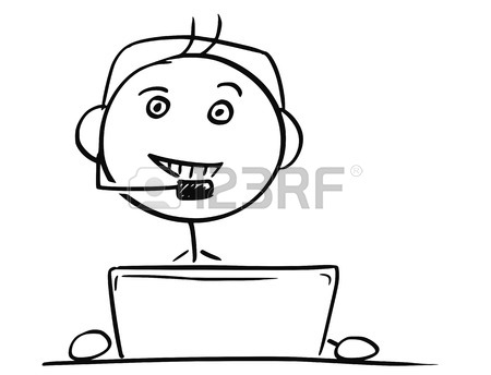450x344 Cartoon Vector Stick Man Stickman Drawing Of Male Call Center