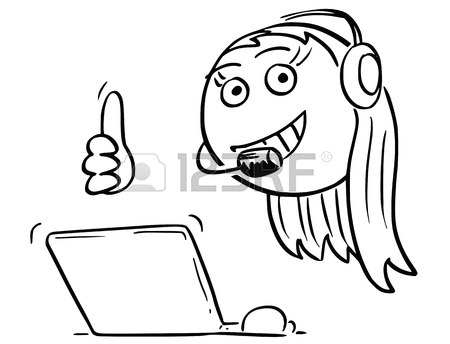 450x344 Cartoon Vector Stick Man Stickman Drawing Of Female Call Center