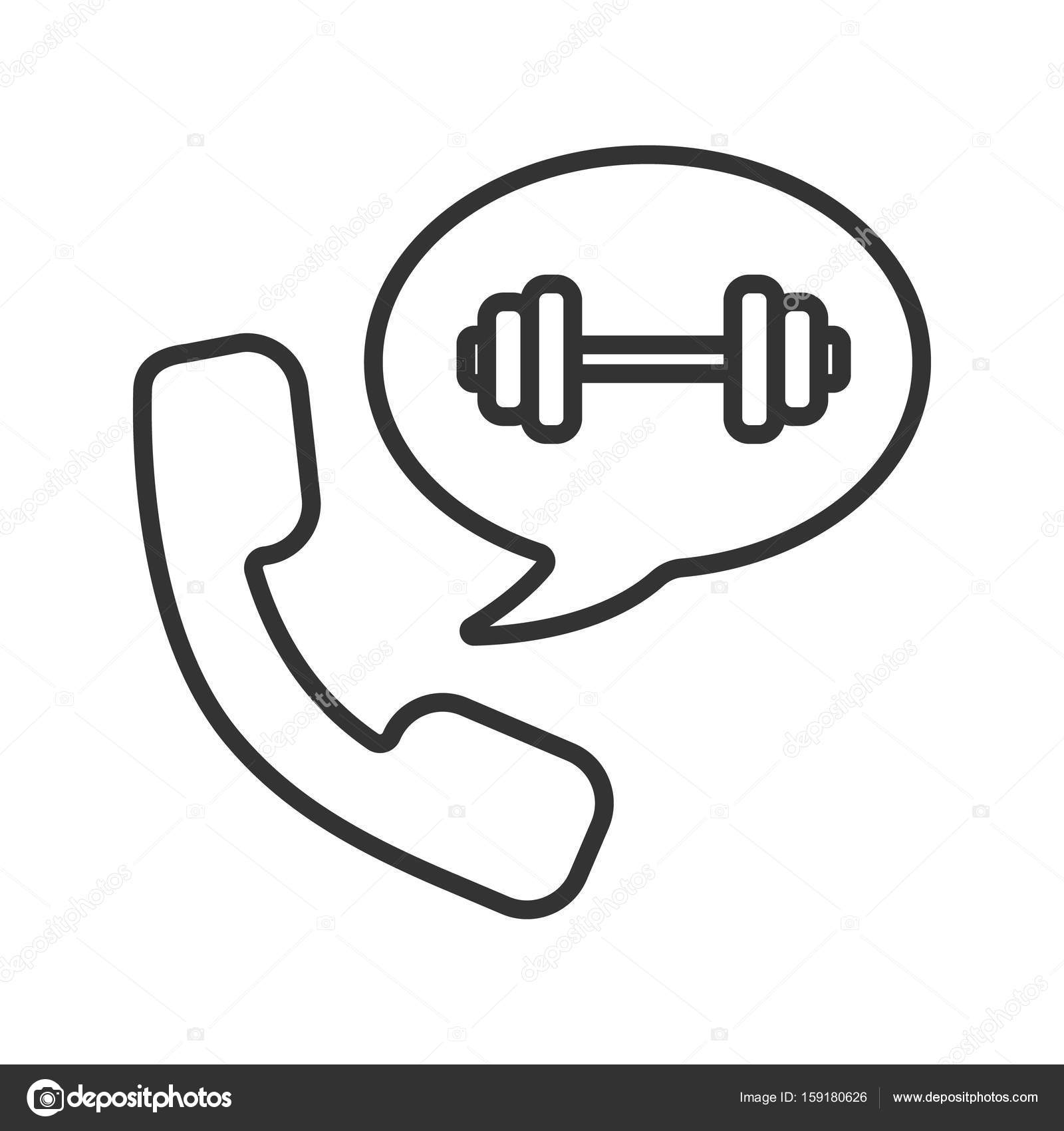 1600x1700 Phone Call To Gym Icon Stock Vector Bsd