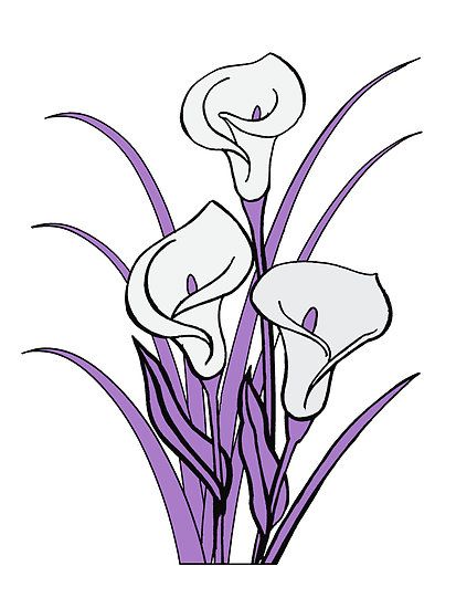 413x550 Calla Lily Floral Bouquet In Purple By Mybestdesigns Redbubble