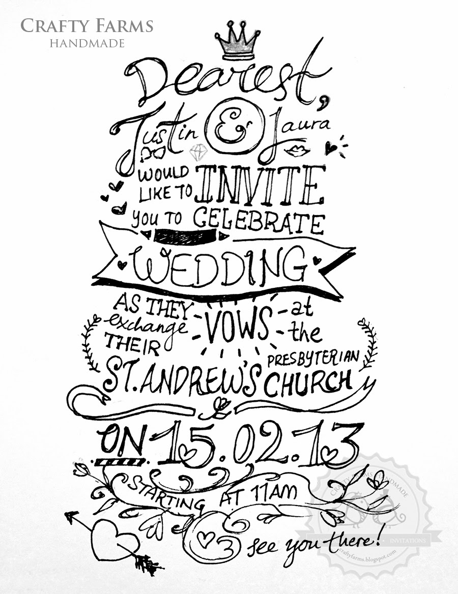 900x1168 Wedding Card Malaysia Crafty Farms Handmade Bespoke Hand Drawn