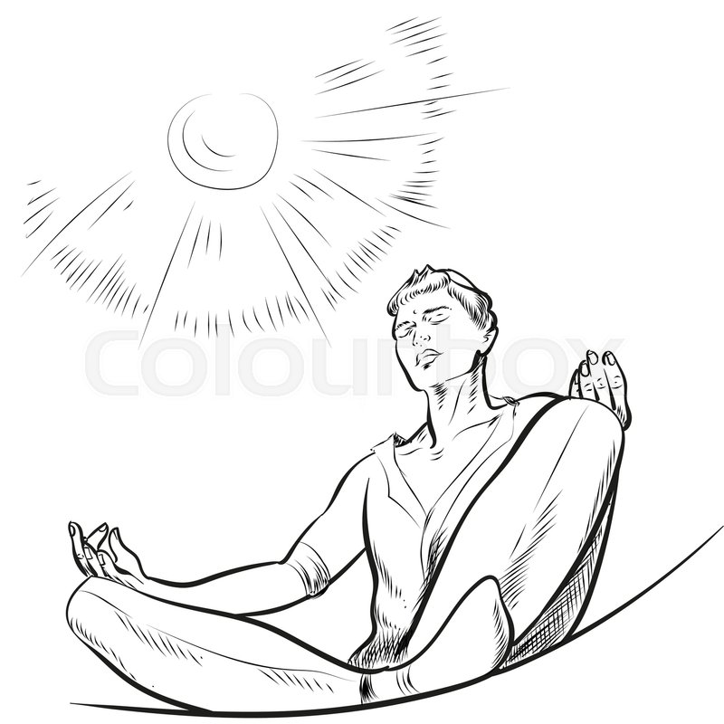 800x800 Man Meditates In The Lotus Position. Calm Pose, Mental Balance