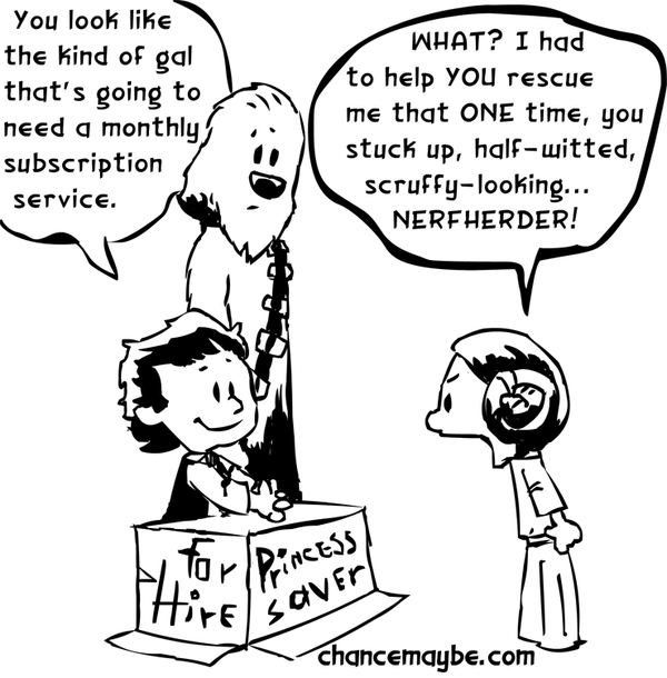 600x610 Here's Another Han, Chewy Leia In The Style Of Calvin