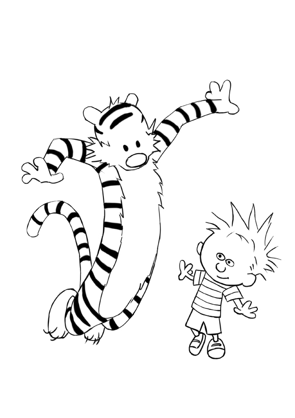 579x819 How To Draw Calvin And Hobbes 14 Steps (With Pictures)