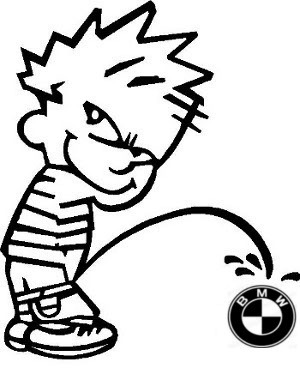 300x374 Calvin On Bmw Decal