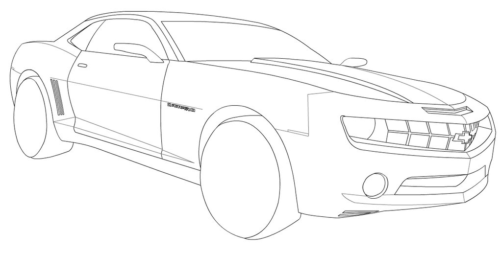 1024x519 Camaro Concept Line Art By Leetghostdriver