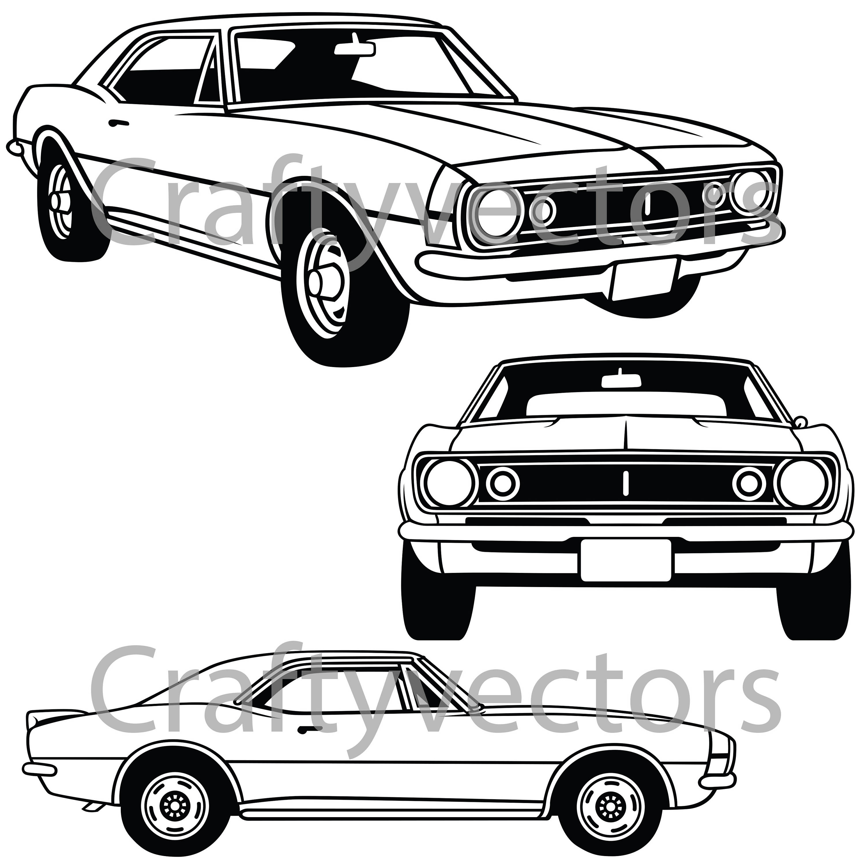 3000x3000 Chevrolet Camaro 1966 68 Vector File