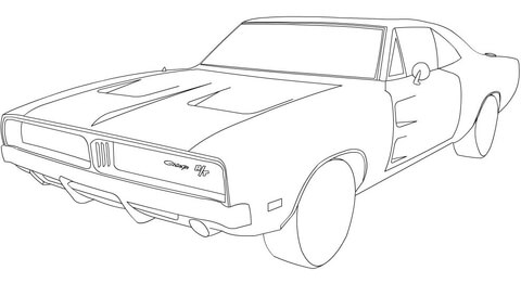 480x261 1969 Dodge Charger Rt Coloring Page Free Printable Coloring Pages