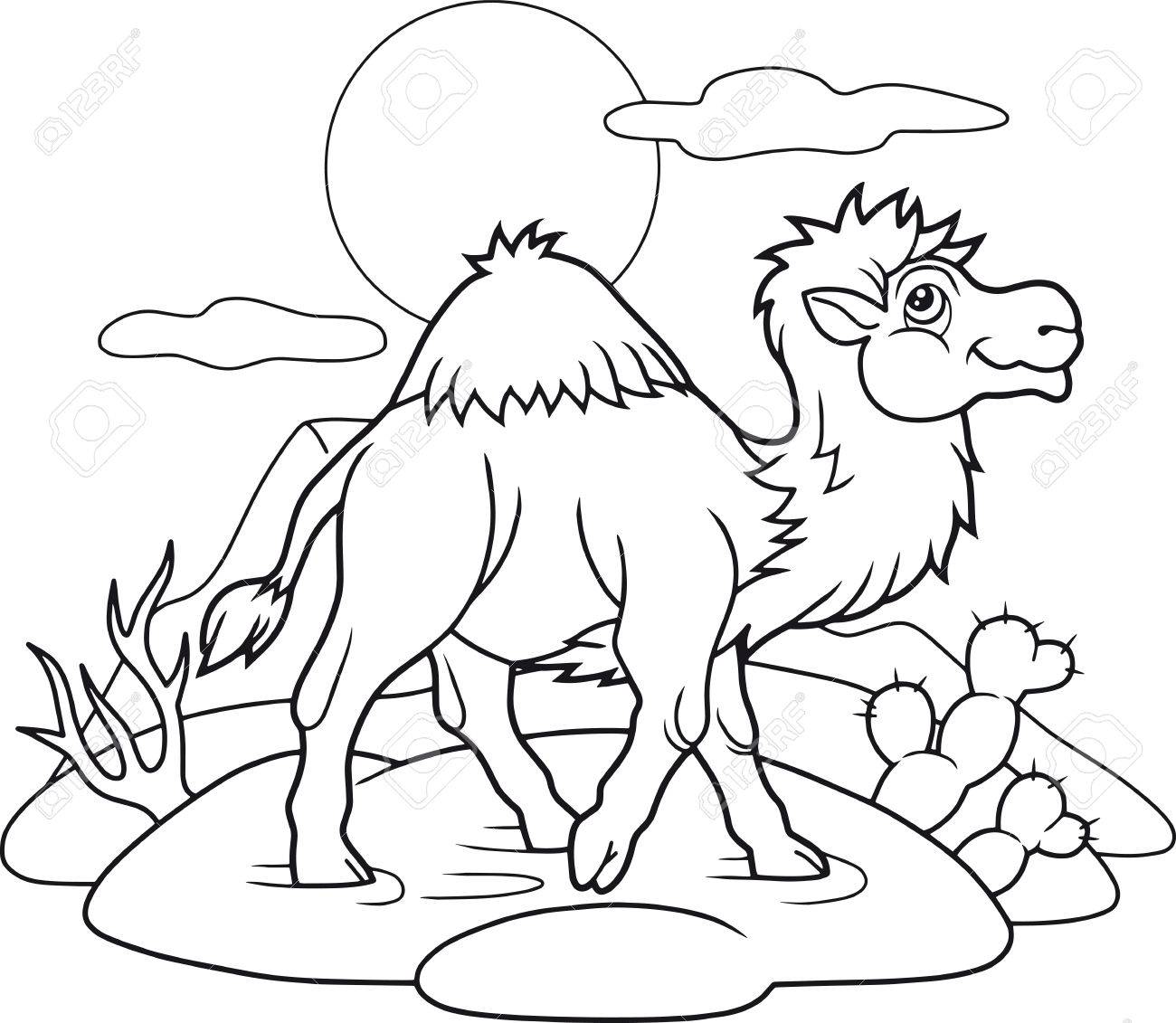 1300x1131 Cartoon Proud Camel Goes Through The Desert Royalty Free Cliparts