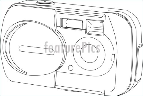 499x338 Camera Line Drawing Illustration