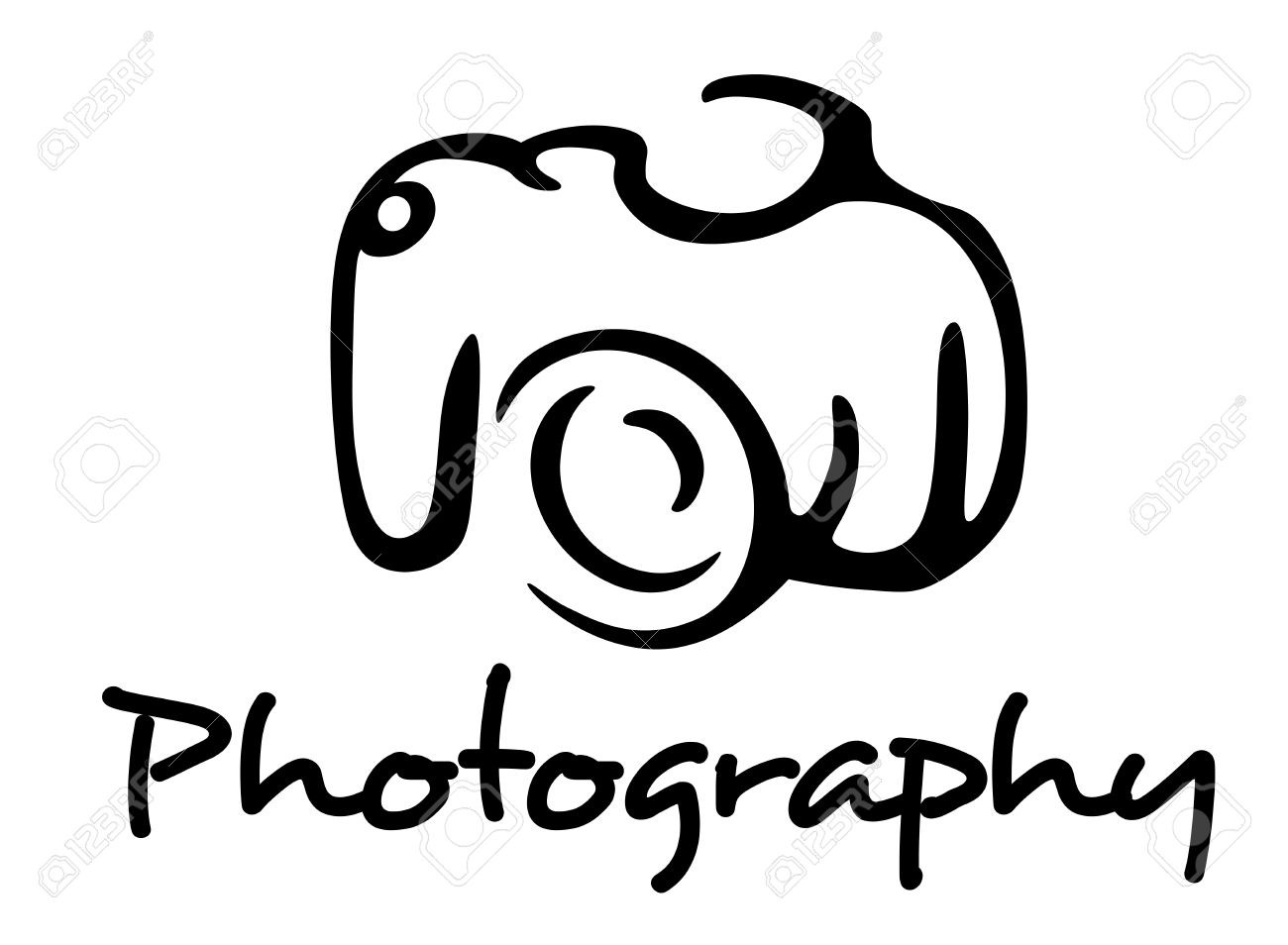 1300x954 Camera And Photography Emblem In Outline Style Isolated On White