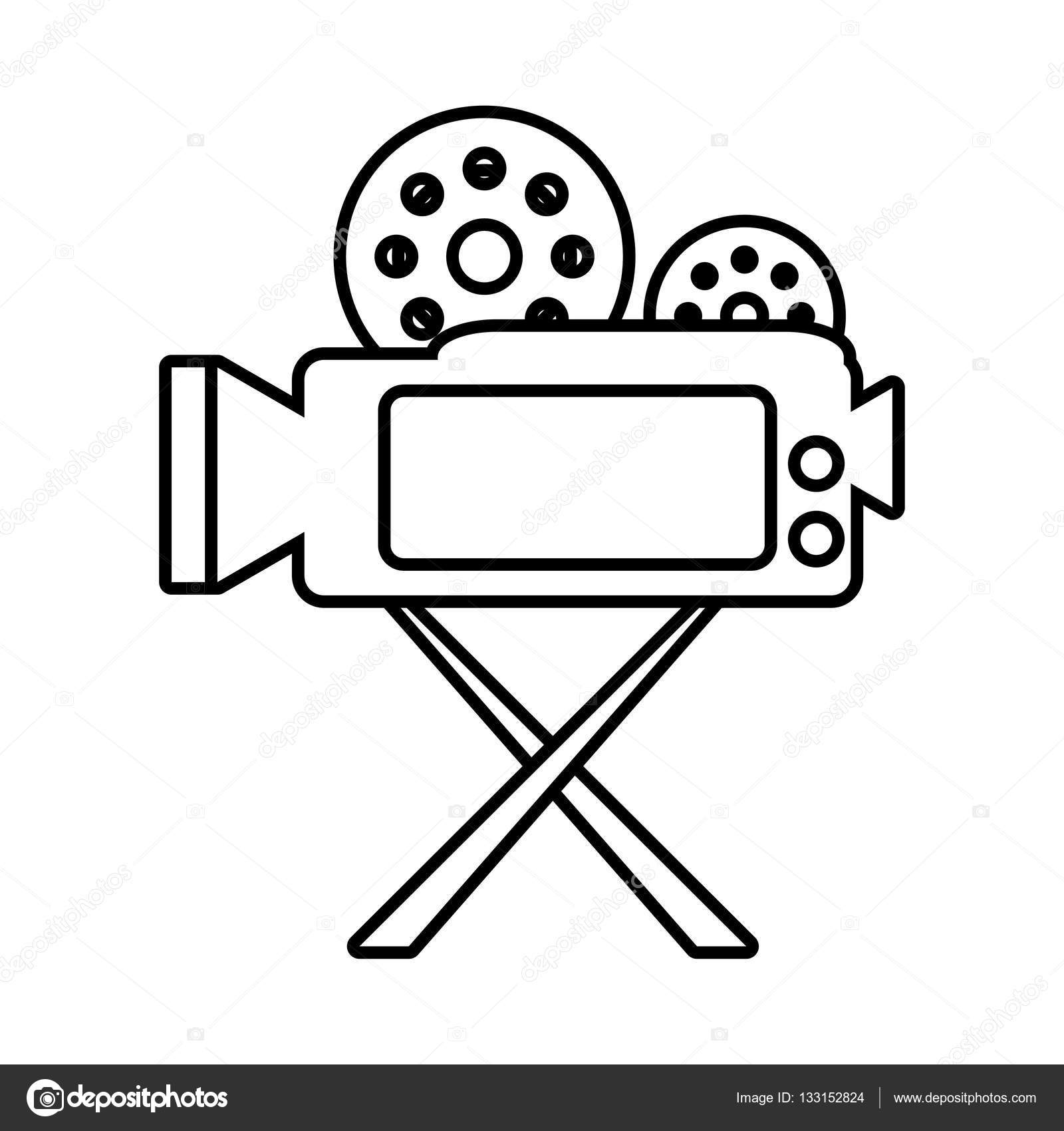 1600x1700 Camera Film Record Movie Tripod Outline Stock Vector Djv