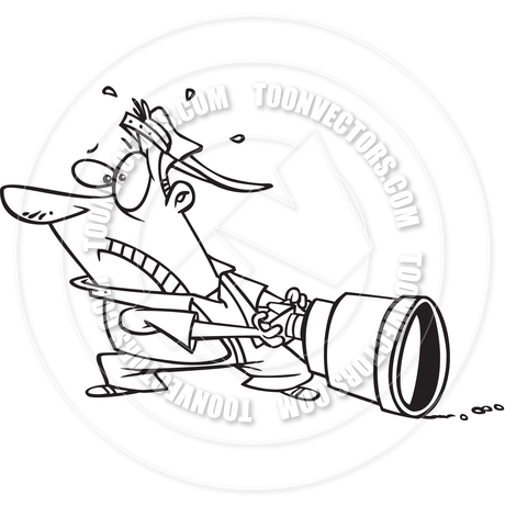 460x460 Cartoon Big Camera Lens (Black And White Line Art) By Ron Leishman